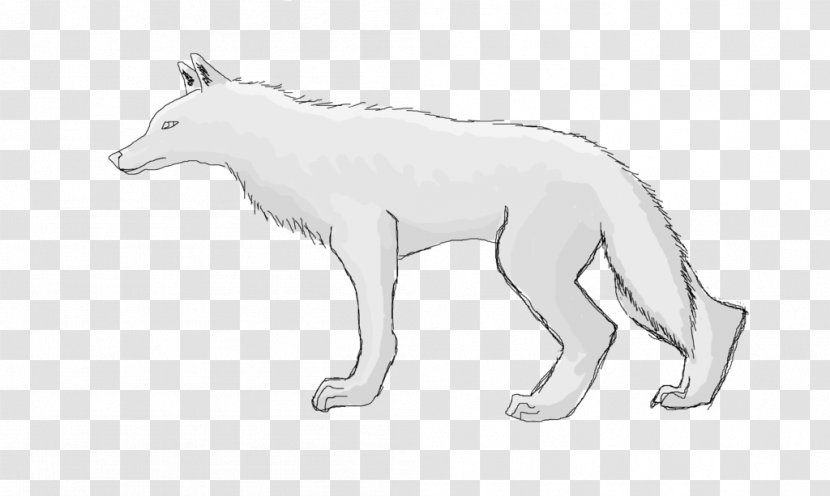 Red Fox Gray Wolf Line Art Bear Drawing - Black And White - Shaded Transparent PNG