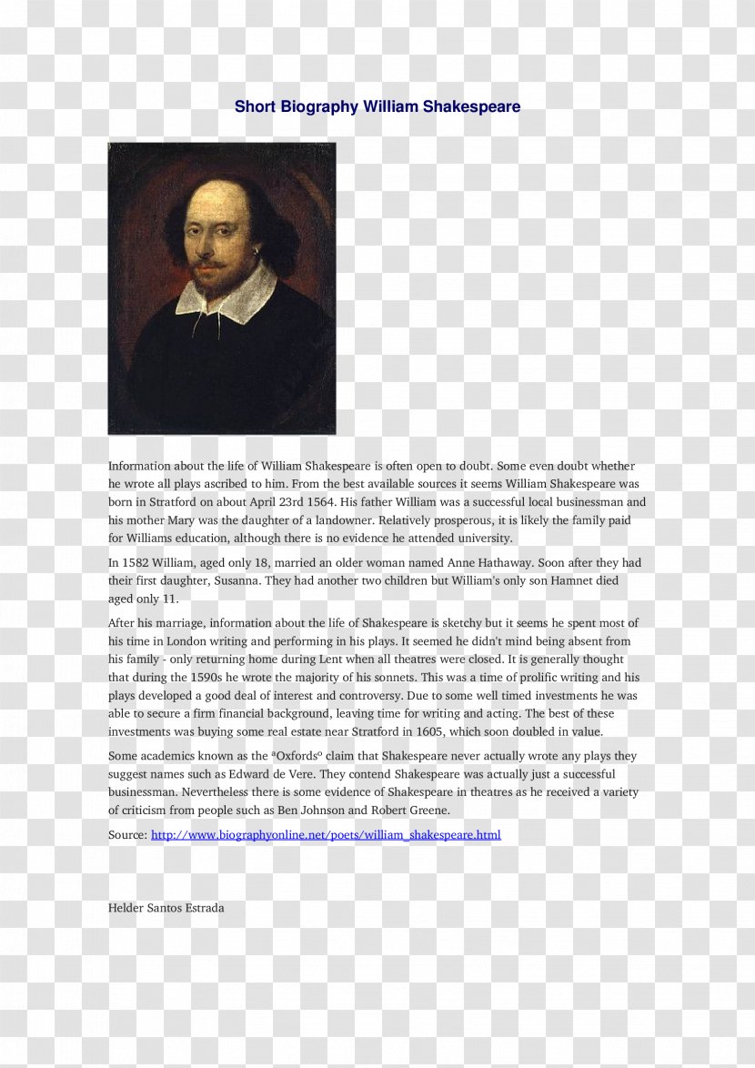 Chandos Portrait Sonnet Shall I Compare Thee To A Summer's Day? Font - Media Transparent PNG