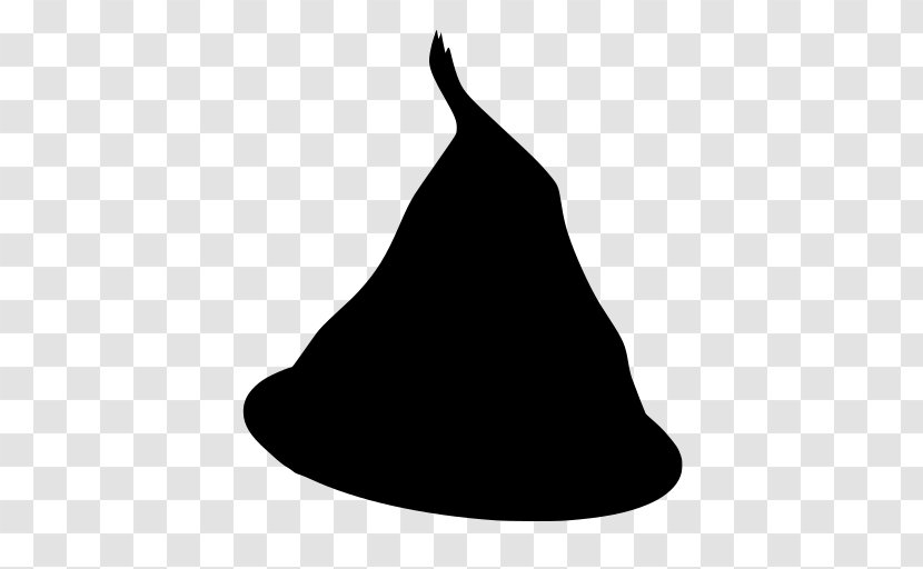 Halloween Witch Hat - Wand - Cone Blackandwhite Transparent PNG