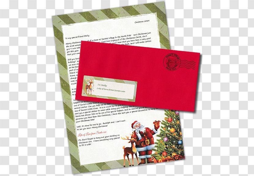 Santa Claus Rudolph North Pole Letter From - Brochure - Christmas Letters Transparent PNG