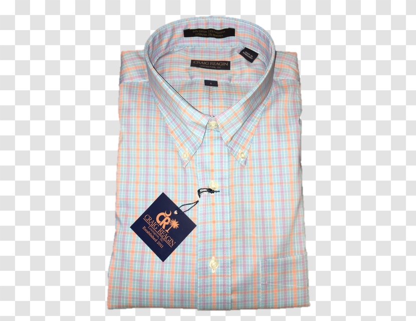 Dress Shirt T-shirt Blue Tartan Collar - Button - Plaid Transparent PNG