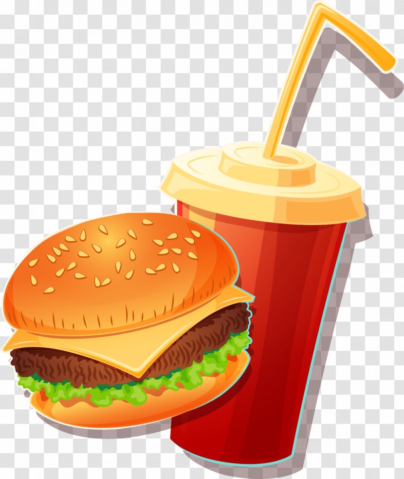 Hamburger Cheeseburger Fast Food Veggie Burger Junk - Vector Hand-painted Set Transparent PNG
