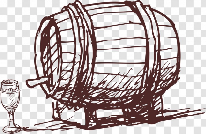 Red Wine Whisky Mead Aqua Vitae - Winemaking - Hand-painted Barrels Transparent PNG