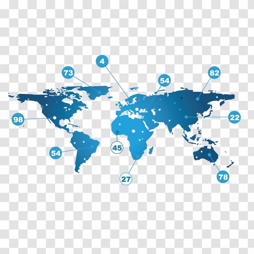 Globe World Map - Blue Transparent PNG
