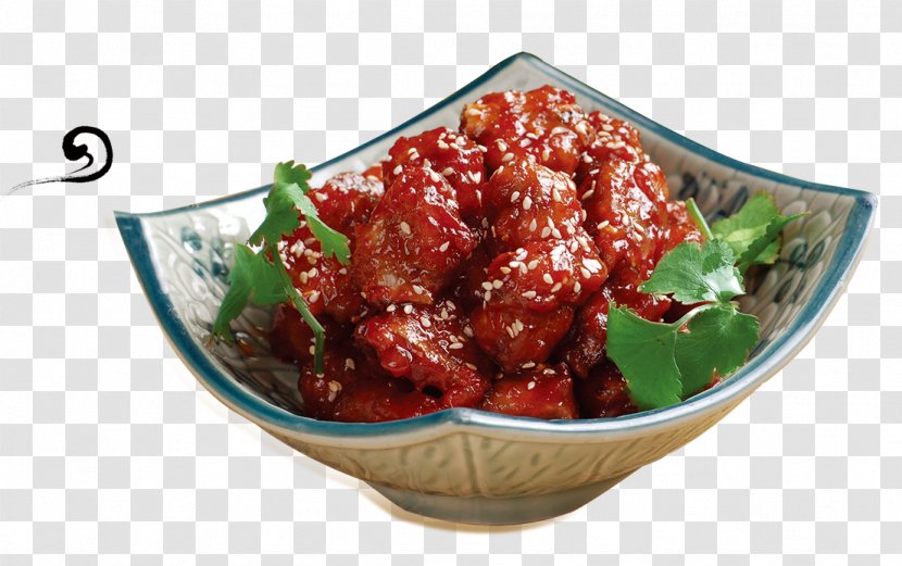 Sweet And Sour Spare Ribs Pork Sauce - Ketchup - Meat Transparent PNG