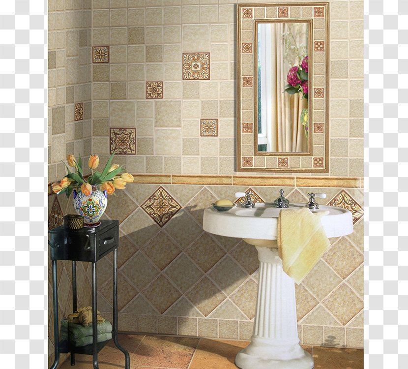 Tile Ceramic Bathroom Wall Azulejo - Flooring Transparent PNG
