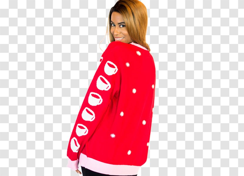 Polka Dot Sleeve Neck Outerwear - Heart - Best Ugly Christmas Sweater Transparent PNG