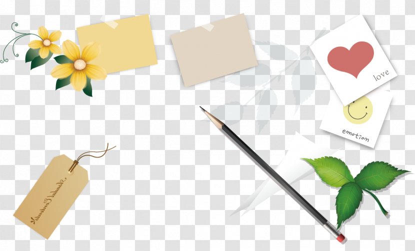 Paper Pencil Learning School - Flowers Background Material Transparent PNG