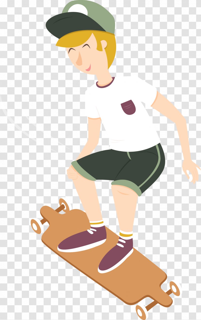 Skateboard Clip Art - Frame - Vector Painted Skateboarding Boy Transparent PNG