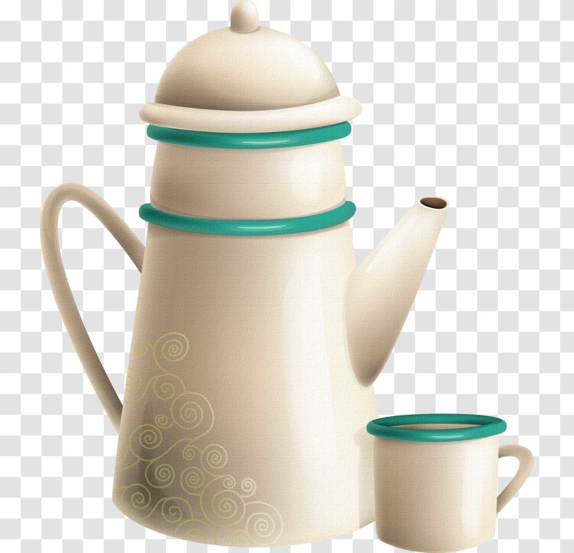 Green Tea Teapot White Teacup Transparent PNG