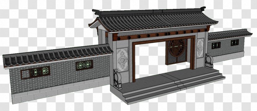 Courtyard Roof Icon - Bedroom - Traditional Chinese Gate Transparent PNG
