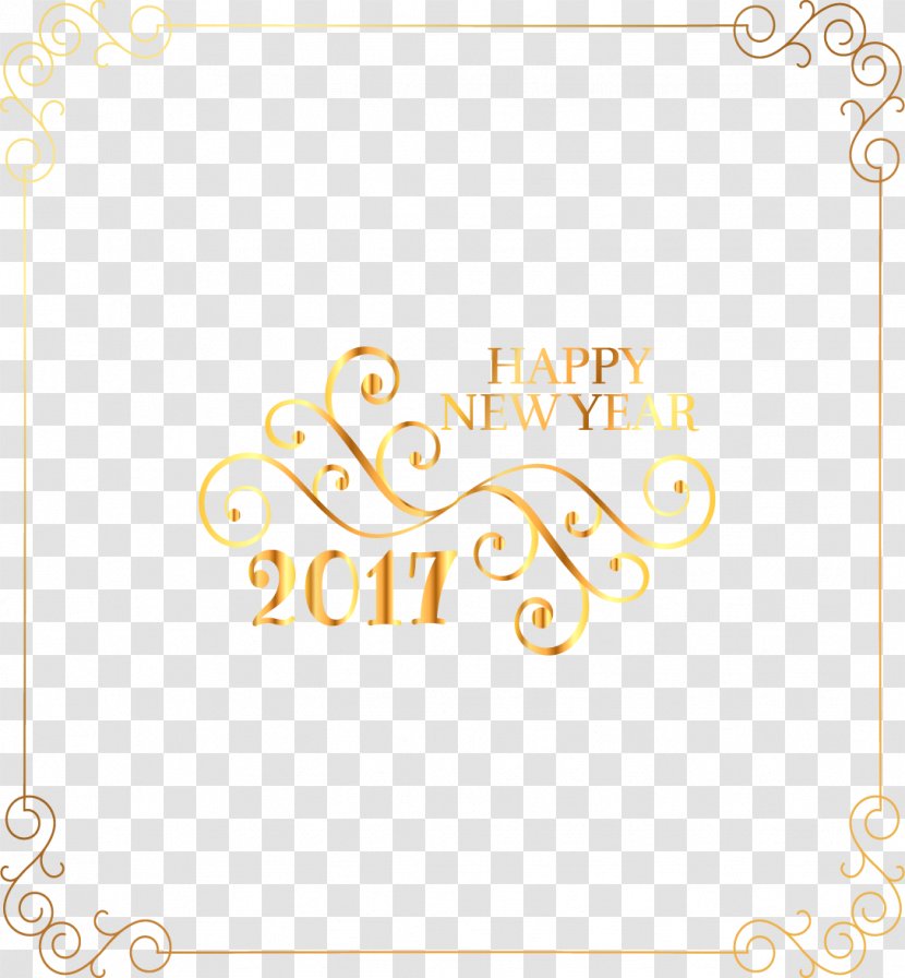 Download Clip Art - Material - Gradient Golden Vintage Lace Creative New Year's Day Transparent PNG