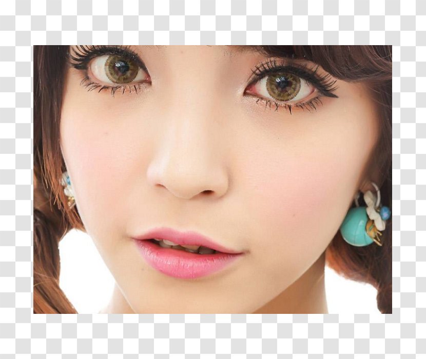 Contact Lenses Eyelash Extensions Eye Liner - Brown Hair - Amber Colored Transparent PNG
