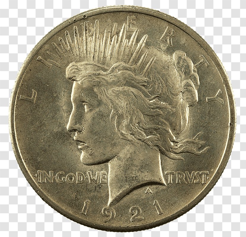 Peace Dollar Coin United States Morgan - Nickel Transparent PNG