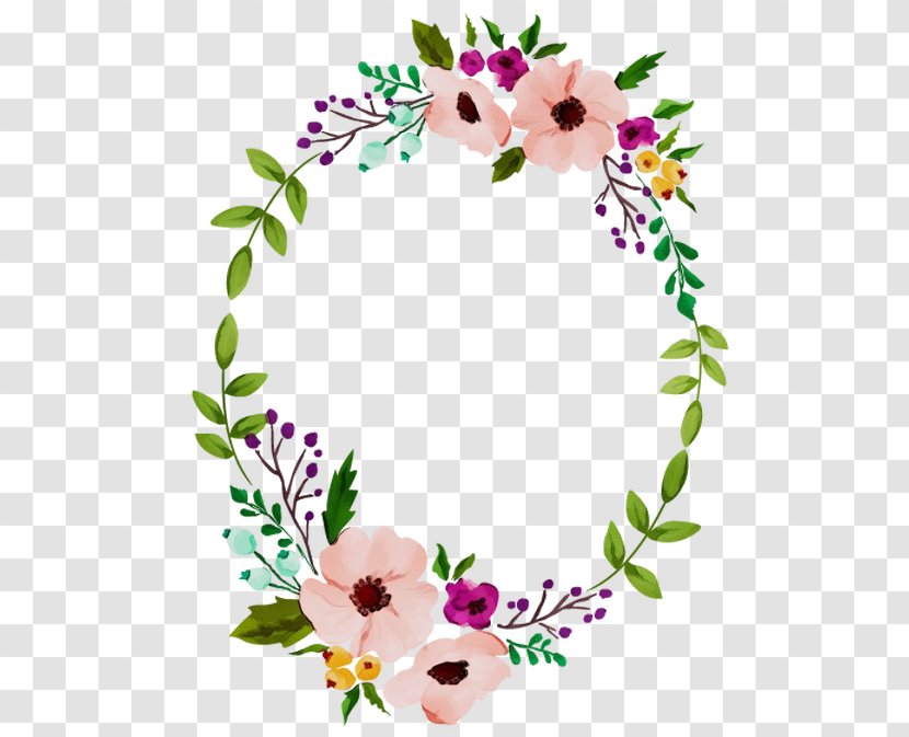 Watercolor Flower Wreath - Branch - Wildflower Cut Flowers Transparent PNG