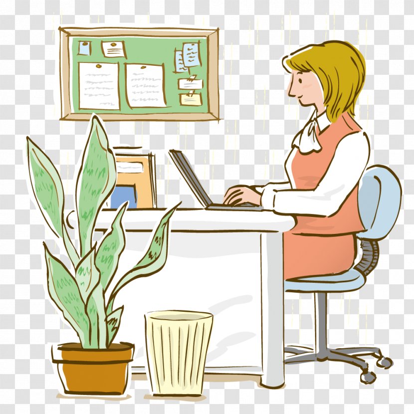 Icon - Sitting - Female White-collar Work Transparent PNG
