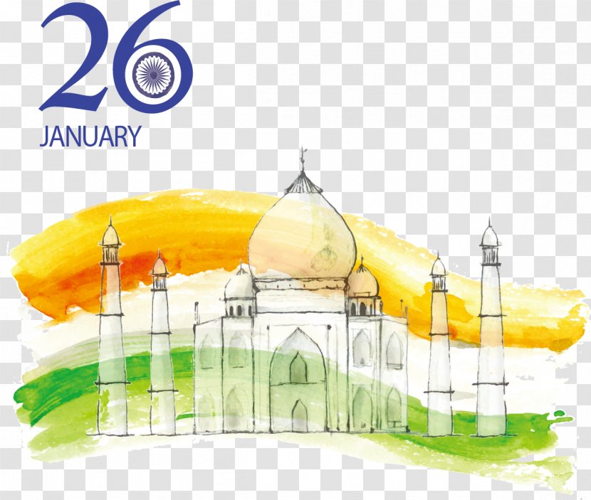 Indian Independence Day Republic - Drawing Taj Mahal, India Transparent PNG