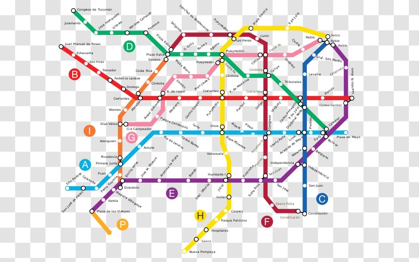 Buenos Aires Underground Rapid Transit Line B Tube Map - Madrid Metro Transparent PNG