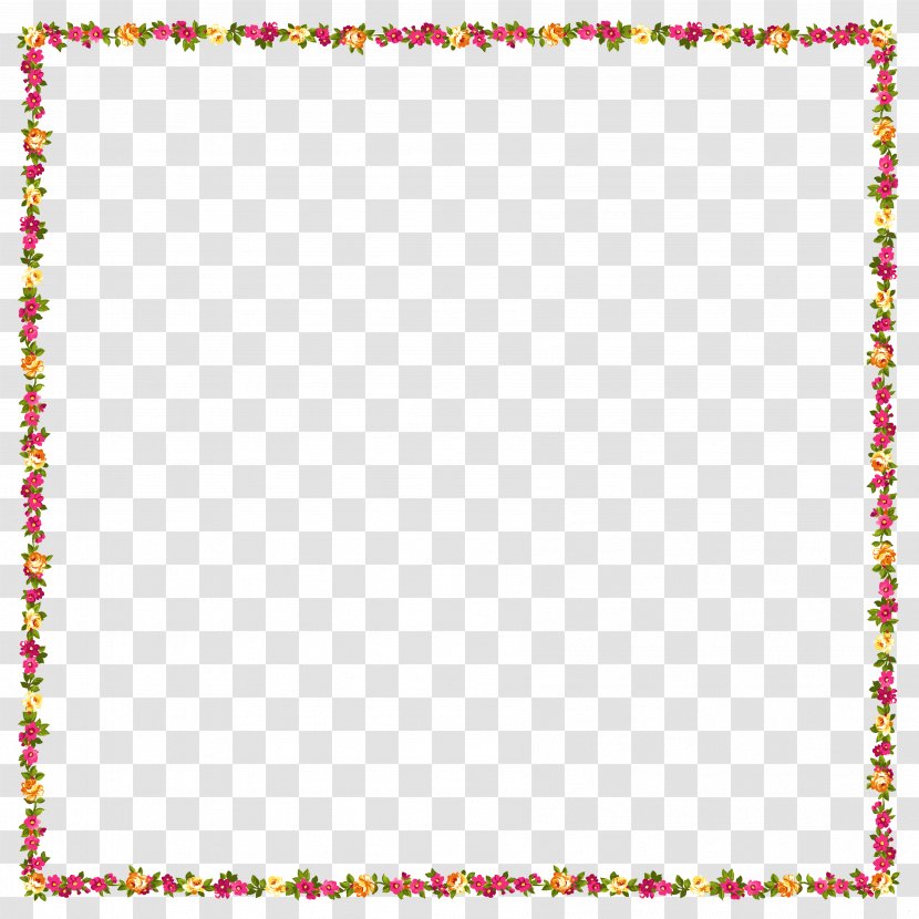 Picture Frames Flower Clip Art - Color - Pink Border Transparent PNG