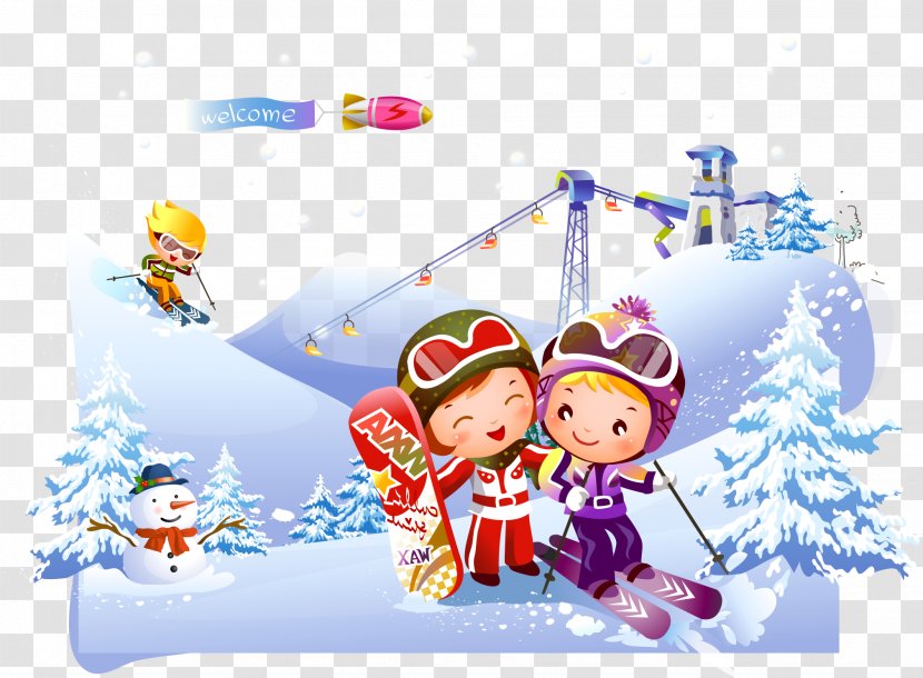 Skiing Ollies Ski Trip Sport Illustration - Holiday - Vector Transparent PNG