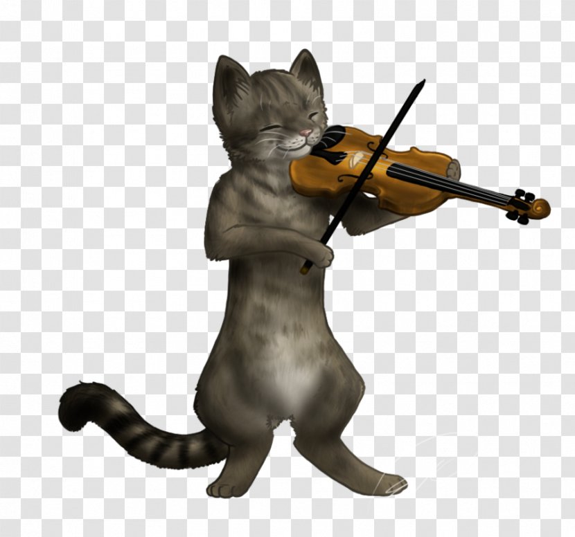 Cat Fiddle Violin Clip Art - Like Mammal Transparent PNG