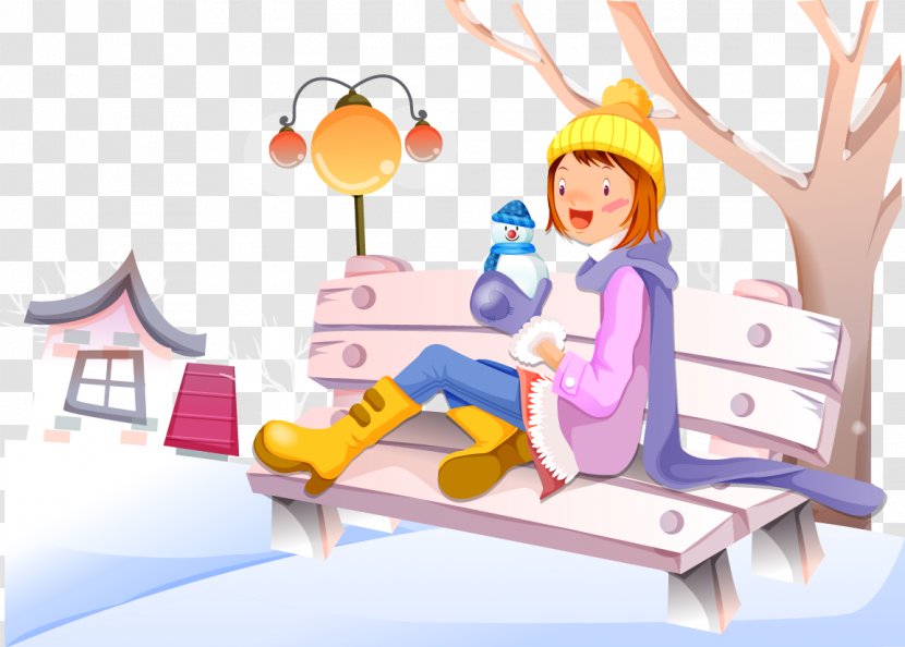Christmas Cold Bench Illustration - Play - Chair Transparent PNG