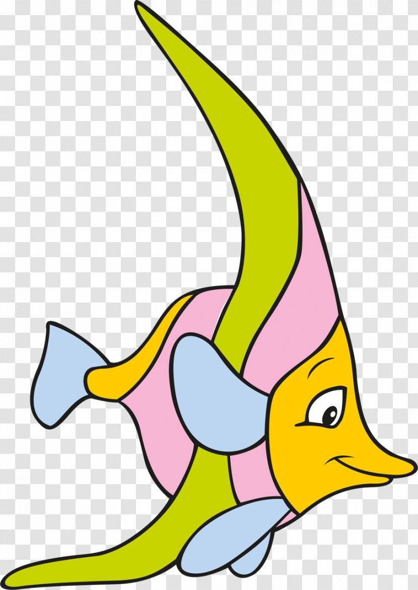 Clip Art Beak Cartoon Line Fish - Yellow - Little Mermaid Frame Transparent PNG