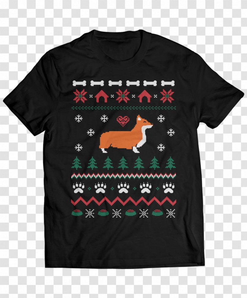 T-shirt Hoodie Sleeve Sweater - Reindeer - Corgi Dog Transparent PNG