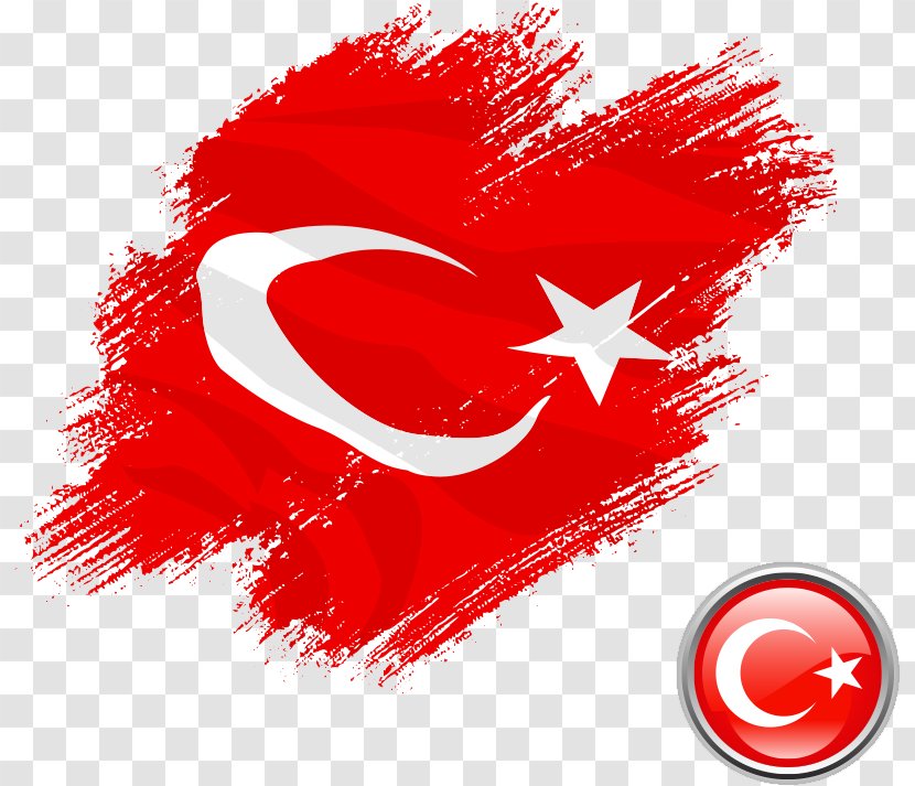 Flag Of Turkey - Heart - Vector Turkish Transparent PNG