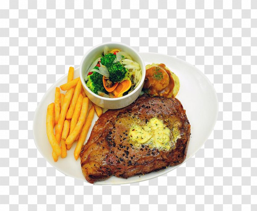 Steak Frites French Fries Beefsteak Beef Tenderloin - Pork Loin - Western Transparent PNG