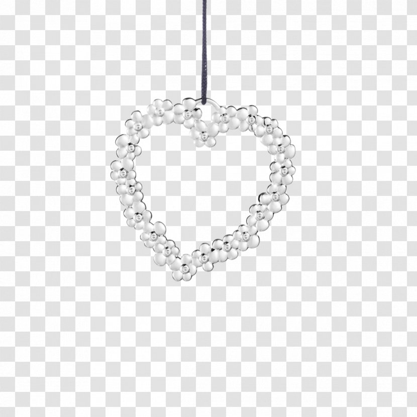 Rungstedlund Julepynt Silver Glass Heart - Chain Transparent PNG