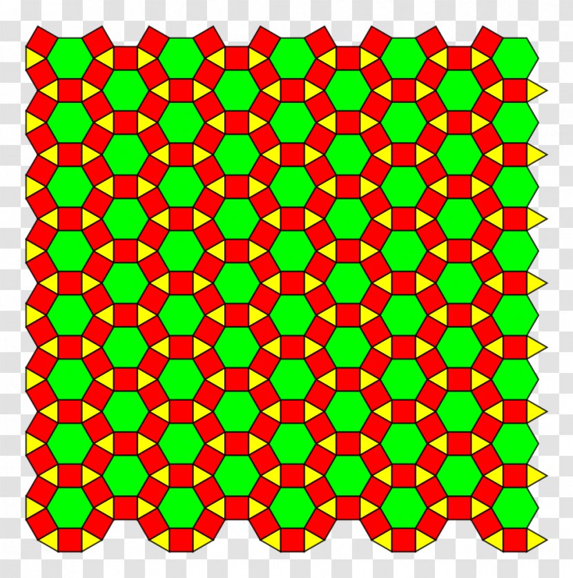 Tilings And Patterns Euclidean By Convex Regular Polygons Uniform Tiling Tessellation Rhombitrihexagonal - Face Transparent PNG
