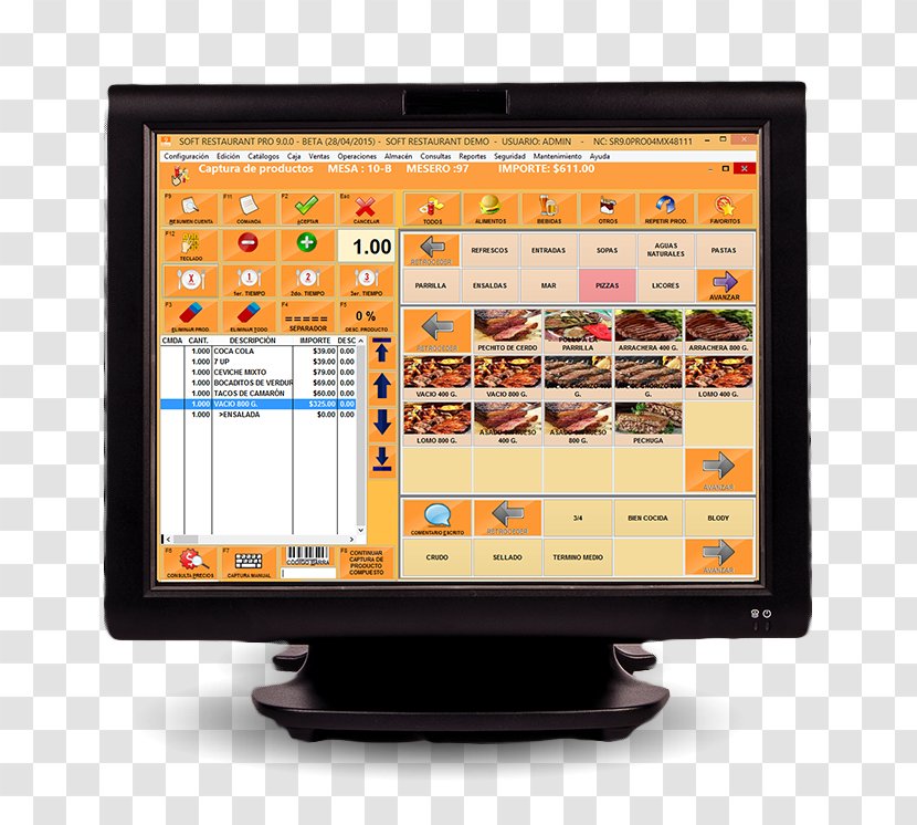 Computer Software Monitors Restaurant Comandero - Package - Menu Para Restaurante Transparent PNG