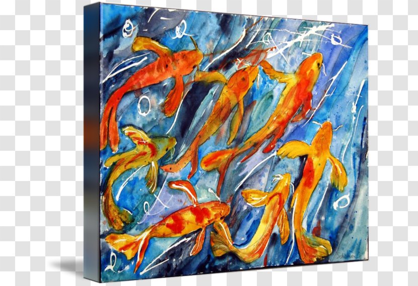 Koi Watercolor Painting Abstract Art Imagekind - Fantasy Transparent PNG