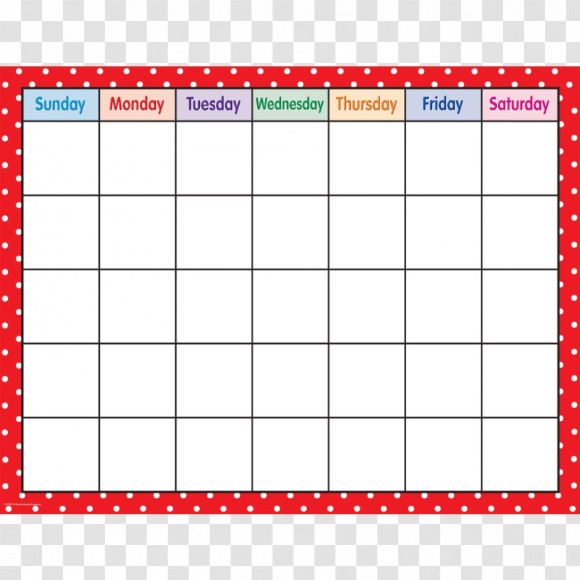 Polka Dot Month Calendar Circle - Lesson - Empty Chart Transparent PNG