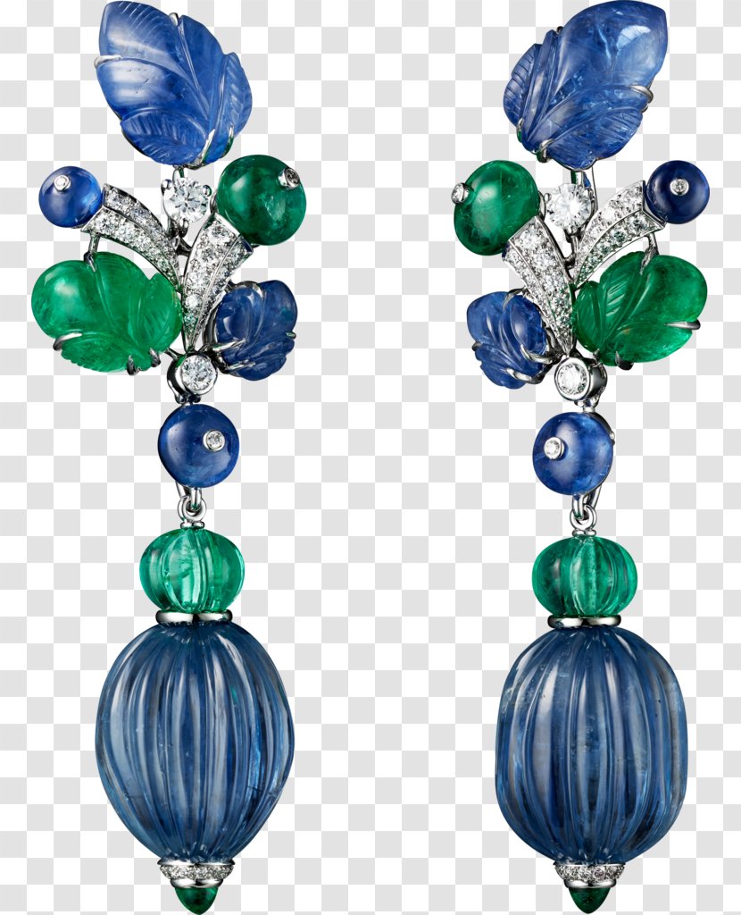 Earring Blue Emerald Jewellery Cartier Transparent PNG