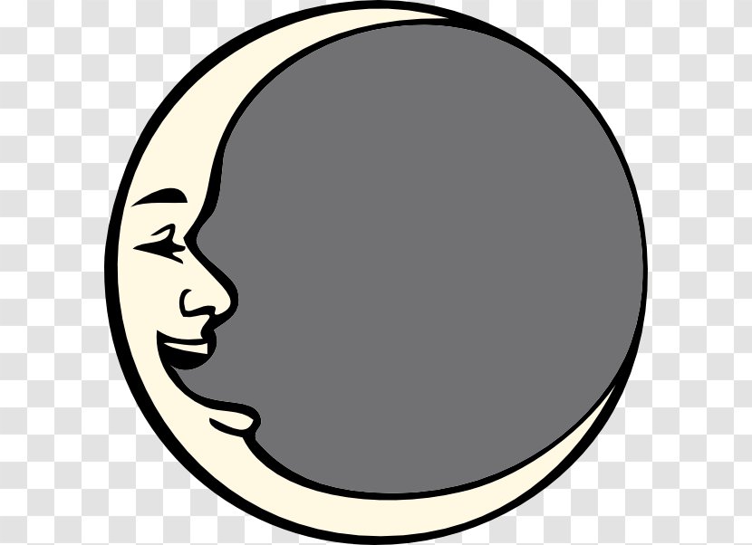 Man In The Moon Smiley Lunar Phase Clip Art - Cartoon Cliparts Transparent PNG