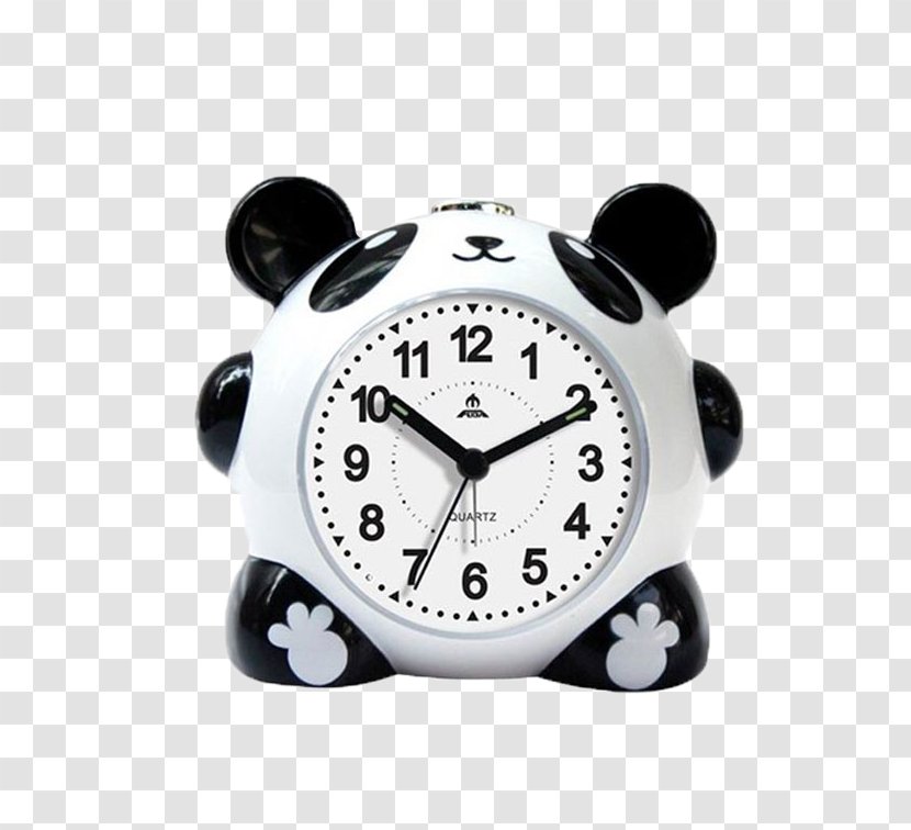 Giant Panda Alarm Clock Table Bedroom - Radio - Black Transparent PNG