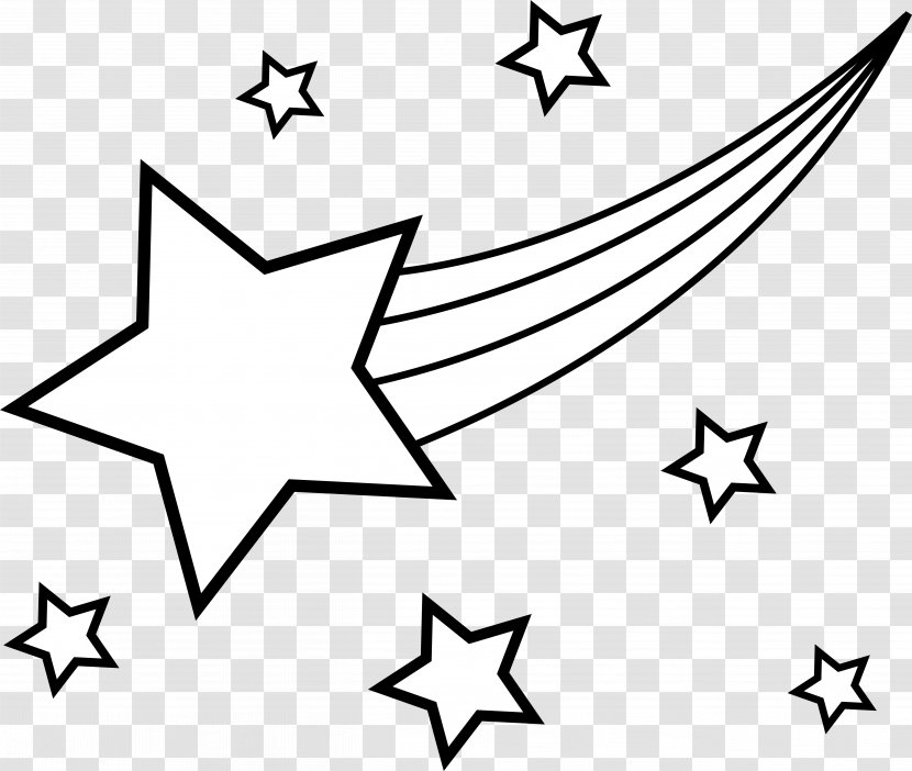 Coloring Book Star Drawing Shooting Clip Art - Stars Line Cliparts Transparent PNG