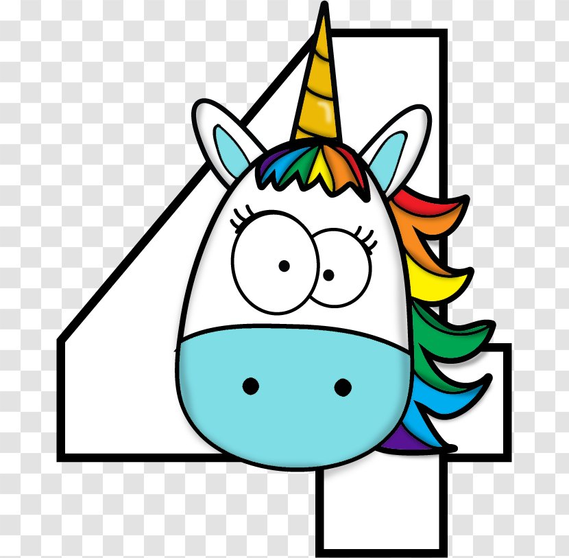 Unicorn Number Drawing Birthday Party - Idea - Unicornio Transparent PNG