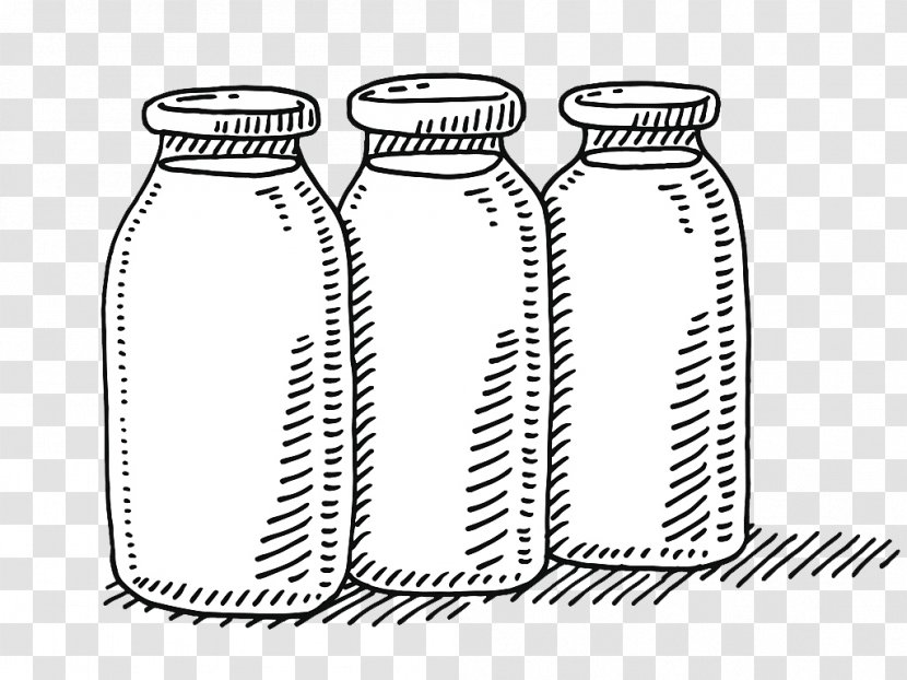 Milk Bottle Drawing - Cookware And Bakeware - Vector Yogurt Picture Transparent PNG