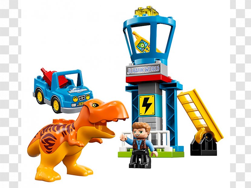 Lego Jurassic World Owen 10880 Duplo T-Rex Tower Gray - Toy Transparent PNG