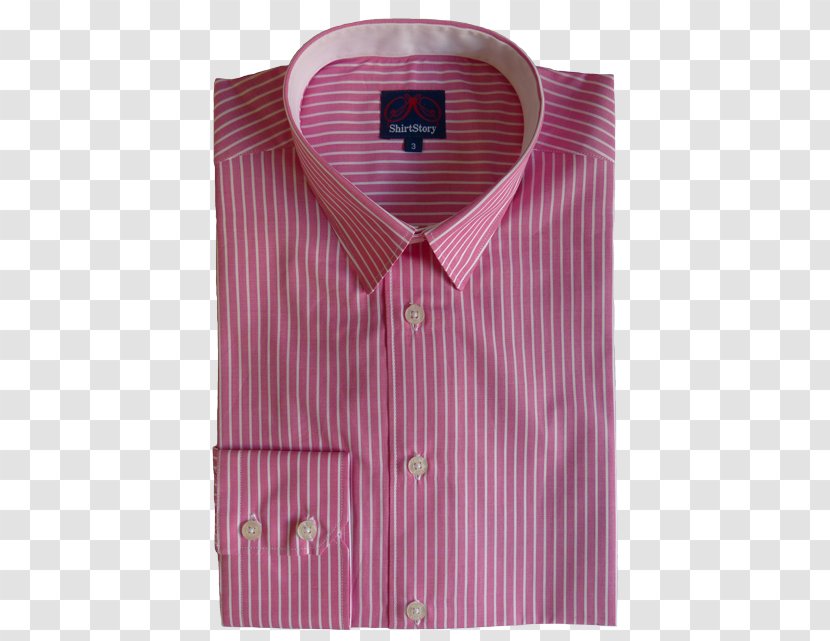 Dress Shirt Collar Sleeve Button Pink M - Clothing - Stripe Transparent PNG