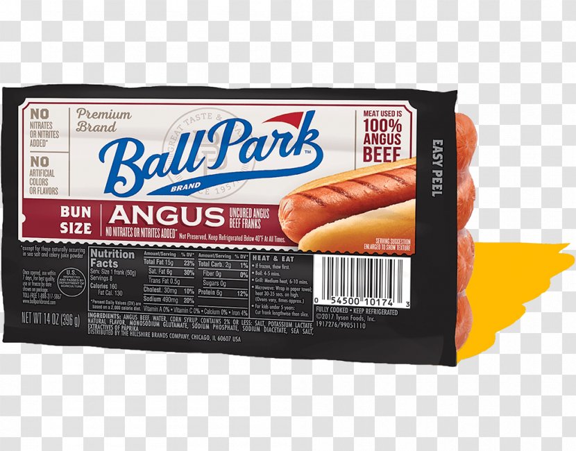 Hot Dog Angus Cattle Ball Park Franks Bun - Beef - TOP Transparent PNG