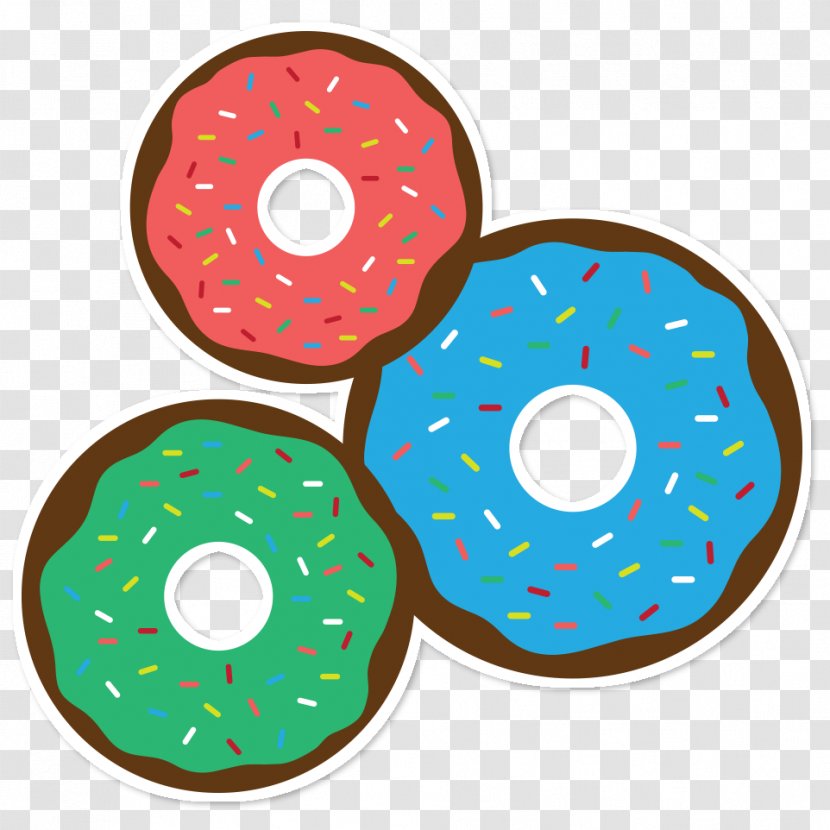 Donuts Adhesive Sticker Art - Red - Cartoon Donut Transparent PNG