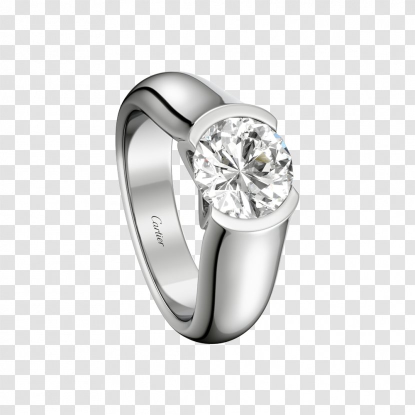 Engagement Ring Wedding Solitaire Cartier - Ceremony Supply - Tag Transparent PNG