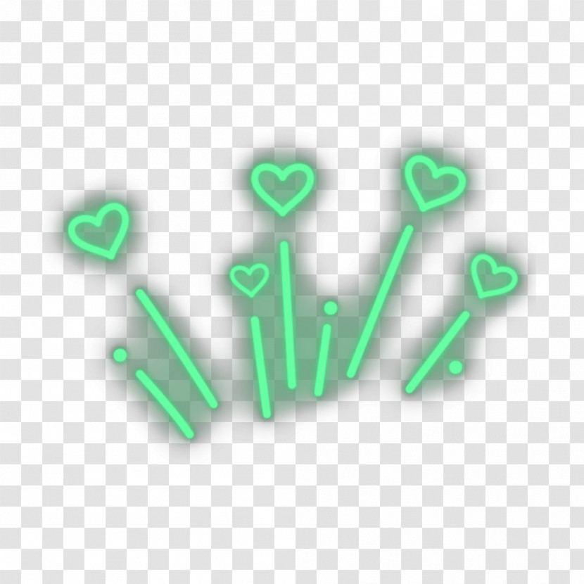 Logo Text Calligraphy Heart Neon Transparent PNG