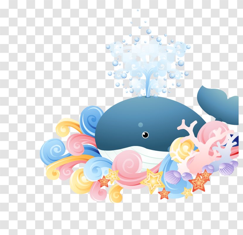 Whale Euclidean Vector Illustration - Drawing Transparent PNG