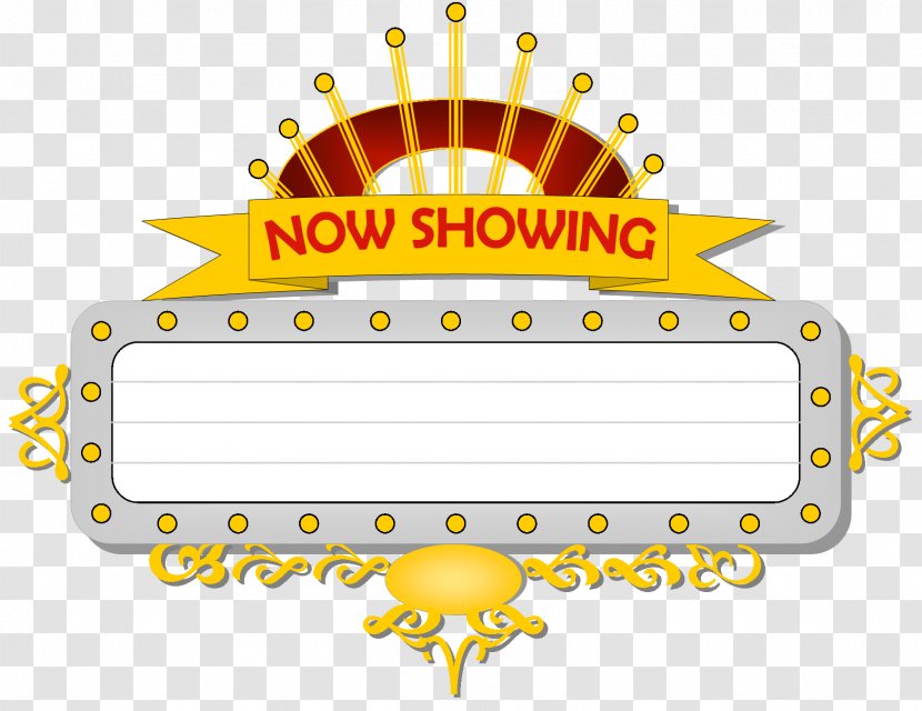 Cinema Marquee Clip Art - Yellow - Hr Cliparts Transparent PNG