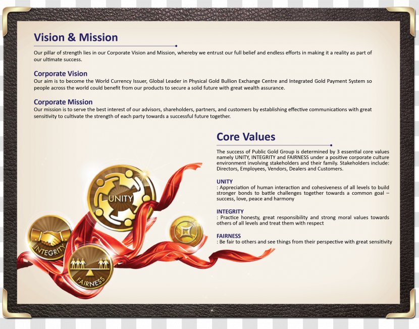 Vision Statement Gold Mission Dirham Mint - Dinar - Alternative Transparent PNG
